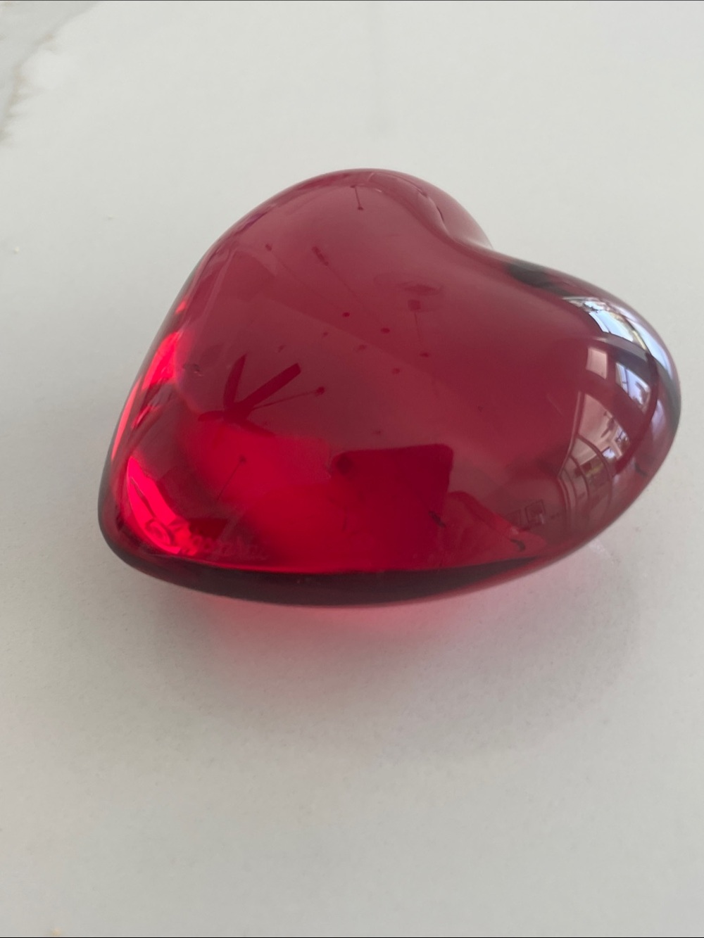 Baccarat Ruby Red Heart Glass Accent